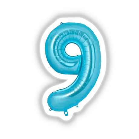 Baby Blue Balloon Number Nine #9