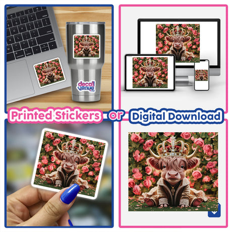 Baby Highland Cow Crown Roses