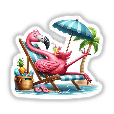 Flamingo Bird Kicking back at Beach
