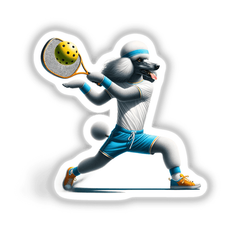 Poodle Dog Playing Pickleball