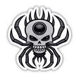 Cartoon illustration of a skull entwined with spider legs, titled Skull Spider, available as part of a sticker pack or individually.