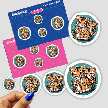 Cute tiger family