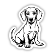 Adorable Dachshund Clipart Outline | Stickers or Commercial Use Download: Black and white drawing of a dachshund, perfect for stickers or digital artwork.