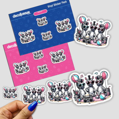 Zebra Beach Party Sunglasses Boombox