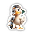 Duck Snapback Hat with Skateboard