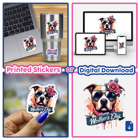 Mothers Day Splatter Pitbull Dog
