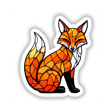 Sly Fox Stained Glass Style design, featuring a fox's head in stained glass form. Available as unique stickers or digital artwork, capturing the essence of artistry and animal charm.