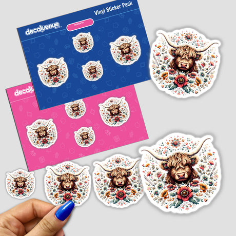 Floral Highland Cow PA25