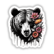 Captivating Bear Portrait with Floral Accents