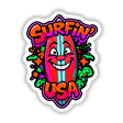 a sticker of a surfboard with the words surfin usa