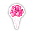 Vibrant pink helium balloons floating together in a bouquet, creating a cheerful and festive image.