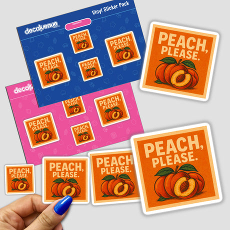 Redland Summer Fruit Festival Sticker or Clipart featuring a vibrant peach design, available with commercial rights from Peach Please Design, embodying Decal Venue's unique vinyl stickers and digital art offerings.