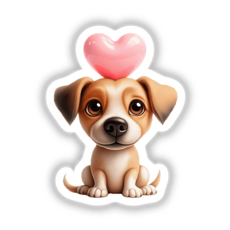 a dog with a heart on its head