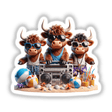 Highland Cow Beach Party Sunglasses Boombox