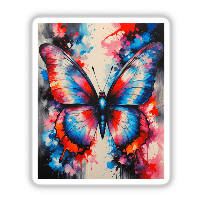 A Pretty Colorful Butterfly painting, showcasing artistic detail, available as unique stickers or digital artwork from Decal Venue, specializes in vibrant vinyl designs and digital art pieces.