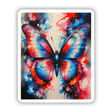 A Pretty Colorful Butterfly painting, showcasing artistic detail, available as unique stickers or digital artwork from Decal Venue, specializes in vibrant vinyl designs and digital art pieces.