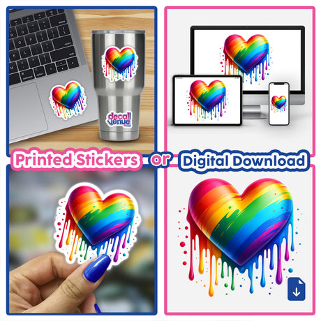 Rainbow Heart Dripping Pride
