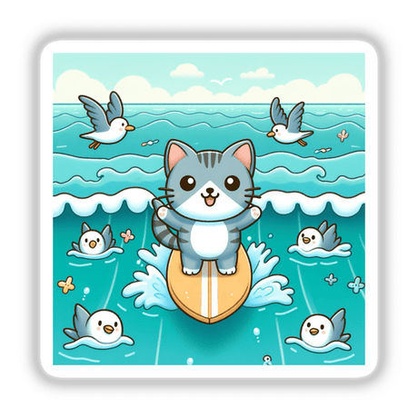 Surfing cat