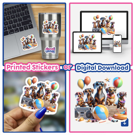 Dachshund Dog Summer Beach Party