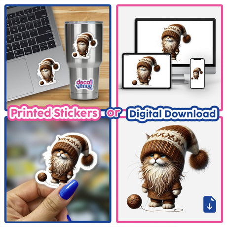 Norwegian Forest Cat Gnome with Ball of Yarn