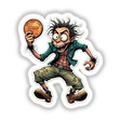 Cartoon character holding a coin, titled Achei uma Moeda. Available as stickers or digital artwork from Decal Venue.