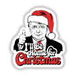 Man wearing a Santa hat, giving thumbs up, depicted in Trump in Santa Hat, I'll be home for Christmas MAGA IV sticker or digital artwork, available at Decal Venue.