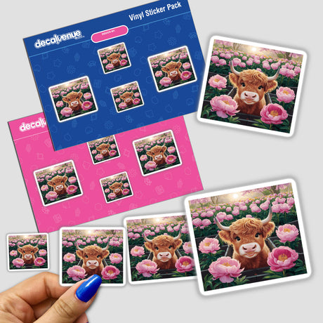 Highland Cow Peony Garden