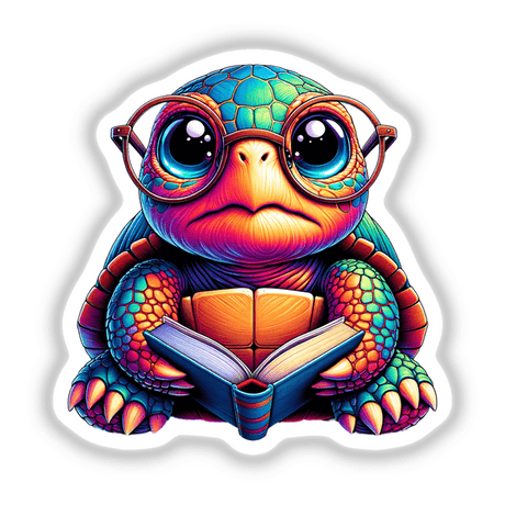 Turtle With Reading Glasses Open Book