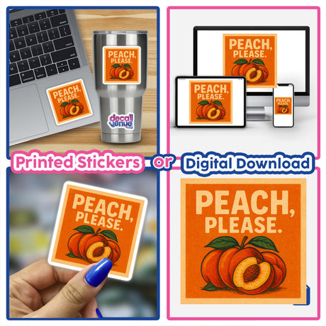 Redland Summer Fruit Festival Sticker or Clipart by Peach Please Design, showcasing a vibrant fruit-themed illustration available as a sticker or digital artwork with commercial rights.