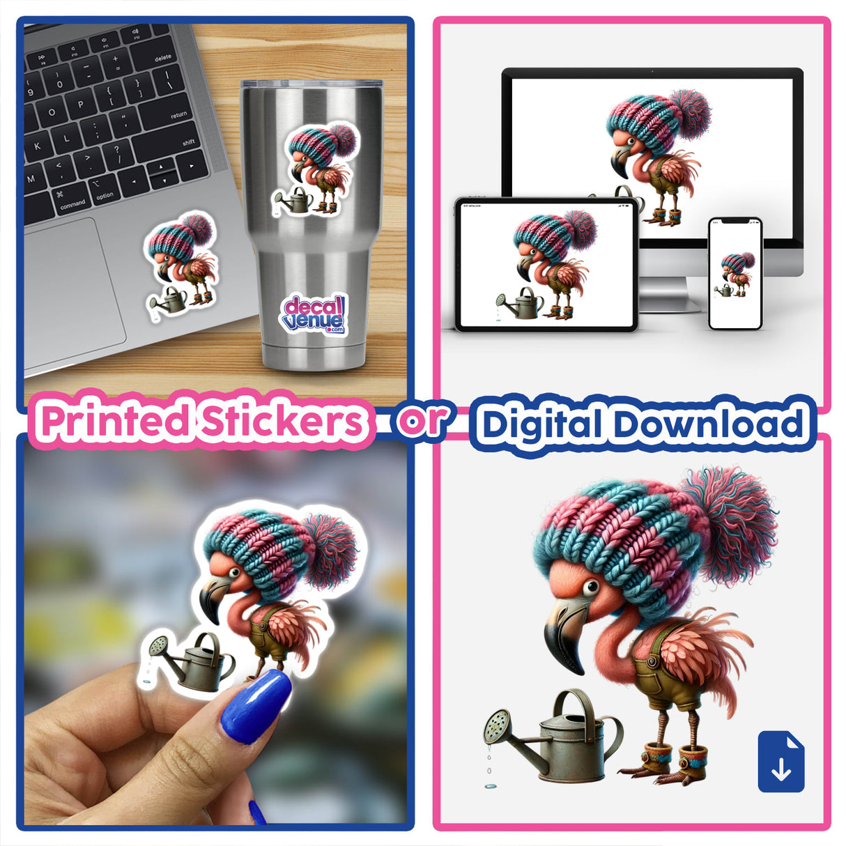 Flamingo Gnome with Watering Can