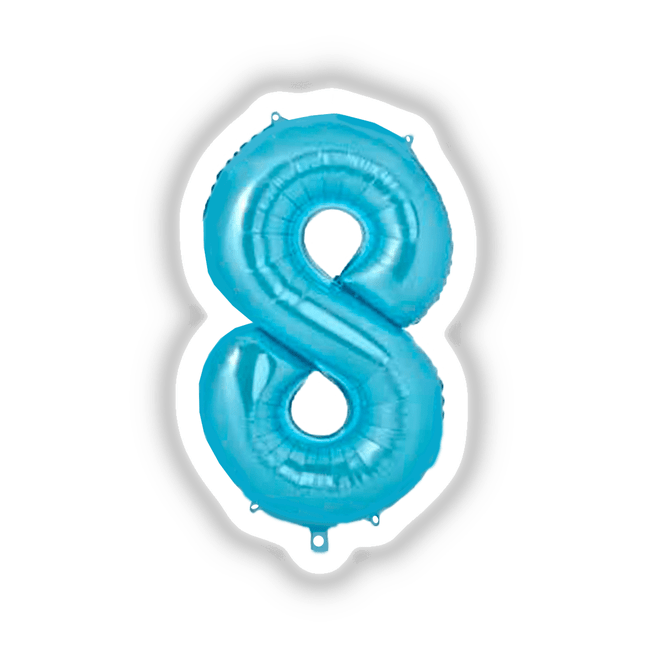 Baby Blue Balloon Number Eight #8