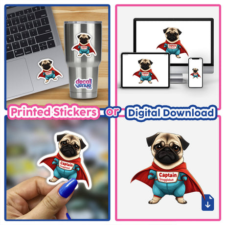 Captain Snugglebutt Pug Dog Superhero