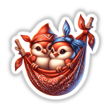 Cute Cardinal Birds in Bandana Hammock