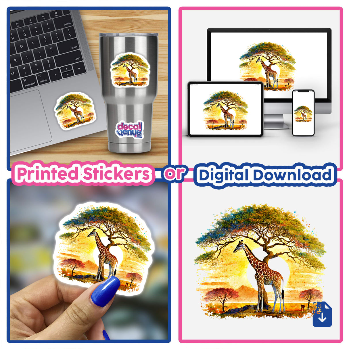 Giraffe and tree
