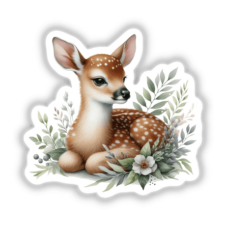 Watercolor Springtime Deer Doe
