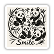 Smile Doodle Art Sumi-e Sticker or Clipart featuring a motivational panda design, available with commercial rights. Ideal for adding a unique touch to your projects from Decal Venue.