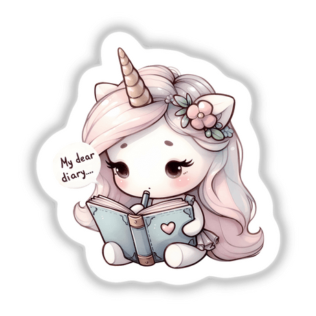 My dear diary unicorn sticker