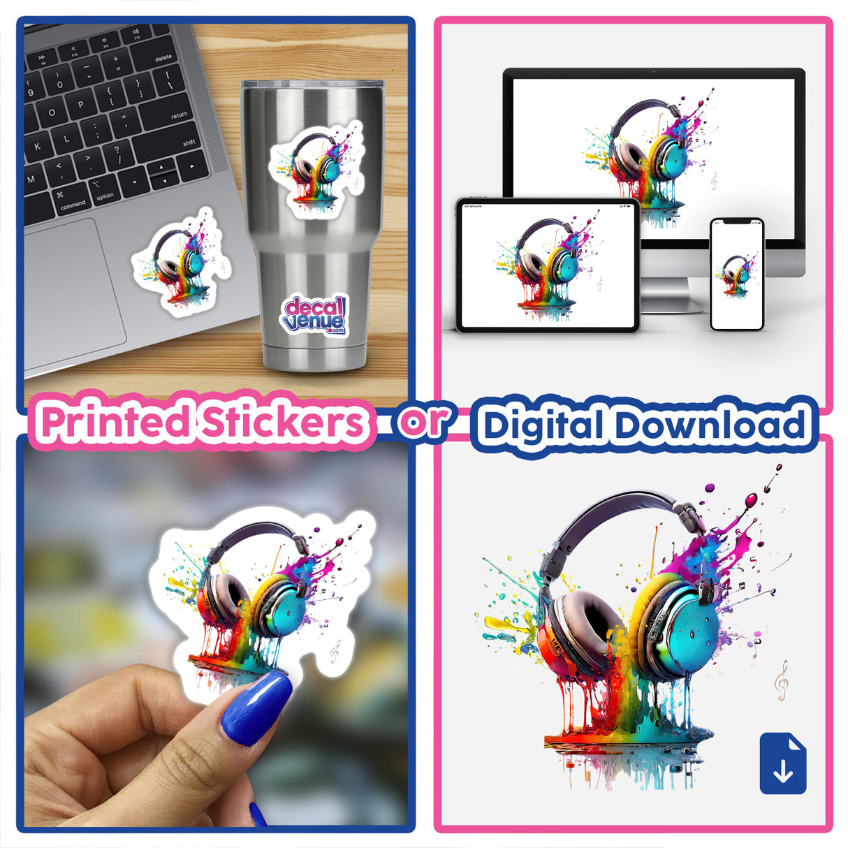 Splattered headphones