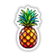 Pineapple Stained Glass Style: A vibrant pineapple design with intricate glass-like details, available as a sticker or digital artwork, reflecting unique artistic flair.