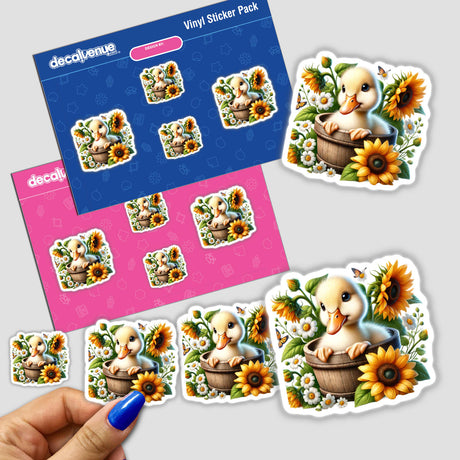 Duck Peeking Out of Flower Pot