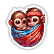 Cute Monkeys Wrapped Up in a Bandana