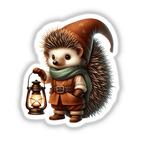 Hedgehog Gnome Holding Lantern