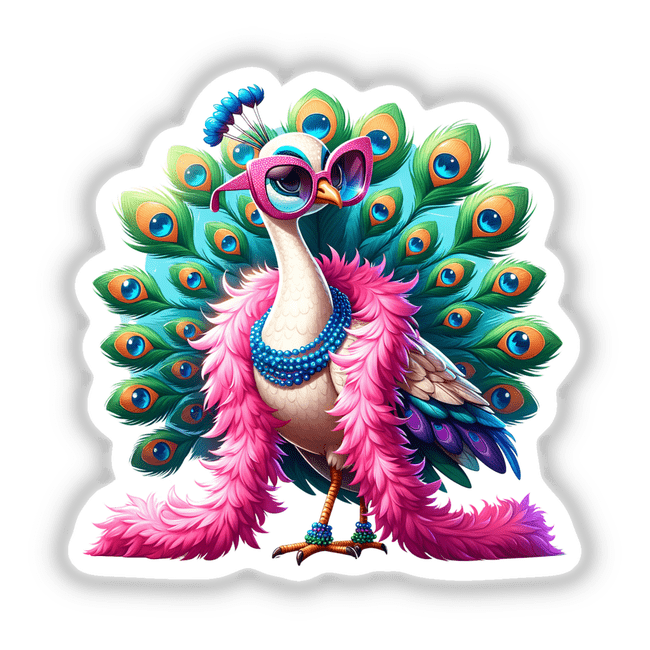 Glamorous Peacock Wearing Feather Boa