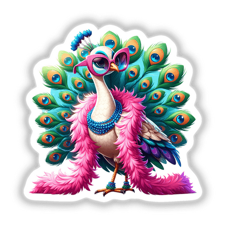 Glamorous Peacock Wearing Feather Boa