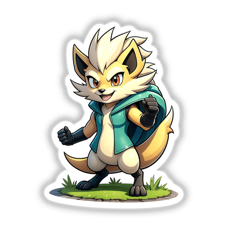 Furry Fighter - Shadow Striker The Hedgehog, a cartoon fox character depicted in an animated style, available as stickers or digital artwork.