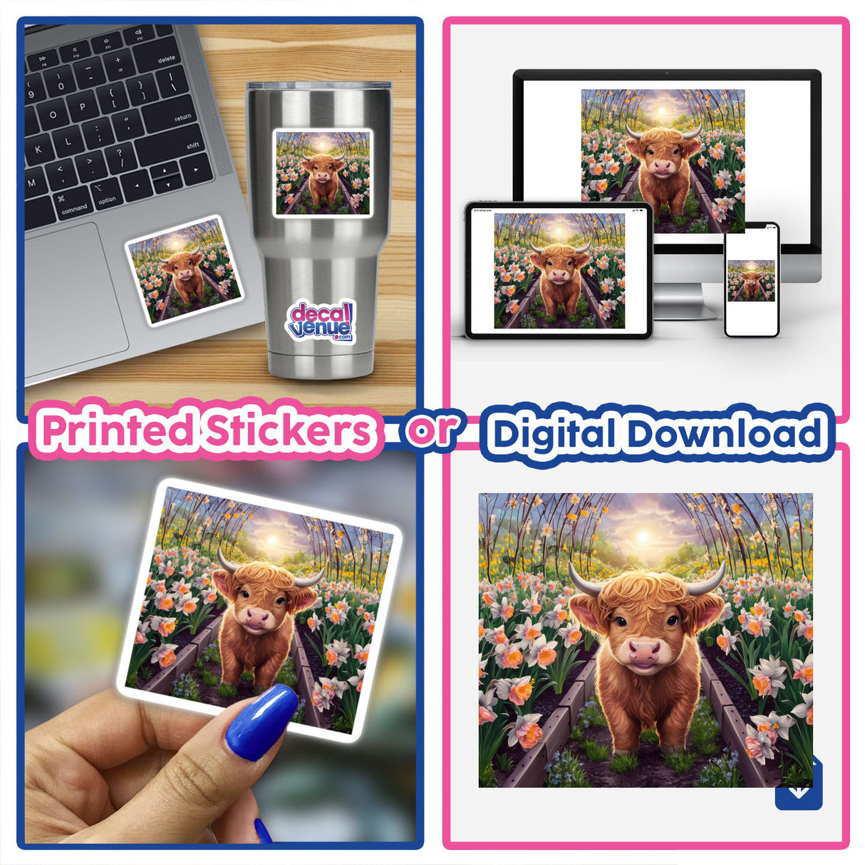 Highland Cow Daffodil Garden