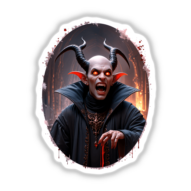 a picture of a demon with horns on his head