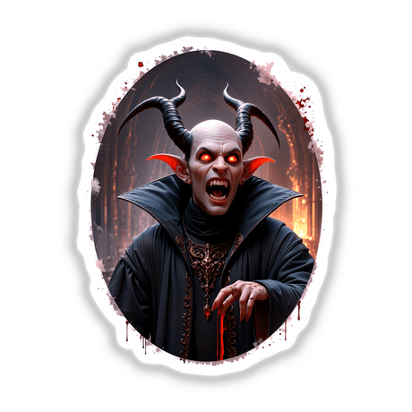 a picture of a demon with horns on his head