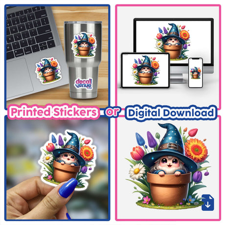 Wizard Peeking Out of Flower Pot