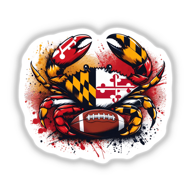 Colorful Maryland football crab with football